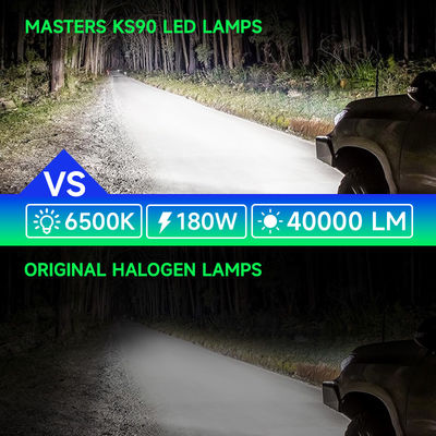 KS90 180W 40000 Lumens 6500K Cool White H4 9005 9006 9012 LED Headlights Bulbs