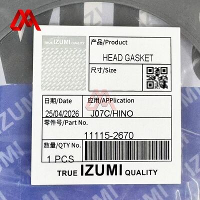 High Quality Multi-layer Steel Cylinder Head Gasket 11115-2670 Suitable for HINO J07C Truck